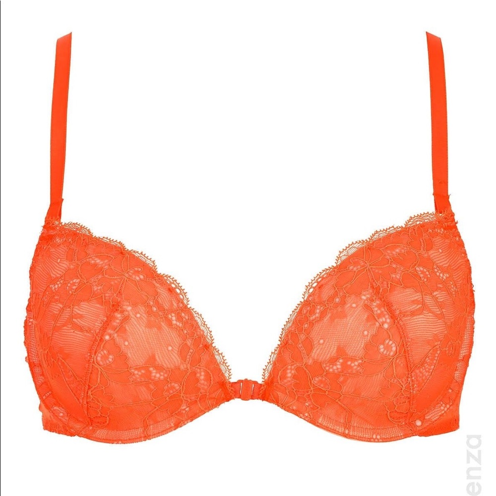 La Senza Neon Orange Front-Close Push-up Bra